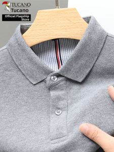 TUCANO | Cotton Solid Color Turn-Down Collar Mens Long Sleeve T-Shirt