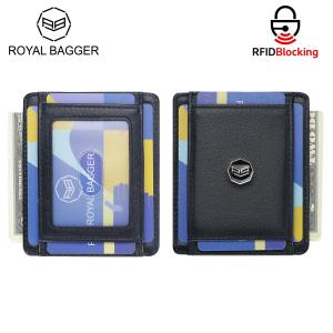 (จัดส่งท้องถิ่น) Royal Bagger RFID กระเป๋าเก็บบัตรหนังแท้แบบบางเฉียบสำหรับผู้ชายที่ใส่การ์ดขนาดเล็กกระเป๋าเก็บบัตรคลิปเหรียญแบบเรียบง่าย3247