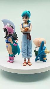 Bandai | In Stock 6pcs The Dragon Ball Z Son Goku Q Version Son Goku Chi-Chi Bulma Puar Krillin Oolong Action Figure PVC Model Xmas Gifts