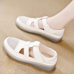 BEILIYUAN | Womens Flat Roman Sandals Breathable Casual Shoes Summer 2025 New Style Versatile Mesh Airy Flats Comfortable Mom Sports Sneakers