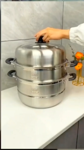 หม้อนึ่งสแตนเลส 28cm-AC008เรือกลไฟ หม้อซึ้ง ชุดหม้อนึ่งซึ้ง ชุดหม้อซึ้ง หม้อนึ่ง อเนกประสงค์ มีหลายชั้น คุณภาพดี