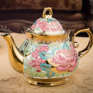 Teapot European Coffee Pot Household Ceramic Large Capacity Teapot Tea Cup Hotel Restaurant Filter Tea Set Set