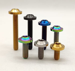 1pc Vitaltitanium Grade 5 Titanium Bolts M5x10 12 15 20 25 30 35 40mm T25 Torx Titanium screw titanium fasteners ti bolts for bicycle part for mortorcycle part multiple colors pvd black/golden/rainbow/blue/silver high quality titanium bolts export US EU