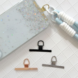 Ultra-Thin Stainless Steel Metal Clip Phone Strap Pad High End Card Sticker Adhesive Solid Connector New Mobile Phone Case Chain Link