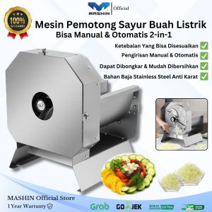 Mesin Pemotong / Penghancur / Pengiris Buah Dan Sayuran Elektrik Otomatis Slicer Machine Mashin