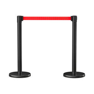 XINWANHUANG | Expandable Barrier Black Stainless Steel Queue Pole