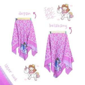 Voal Printing Anak Motif Unicorn Kotak / Hijab Anak Motif Lucu