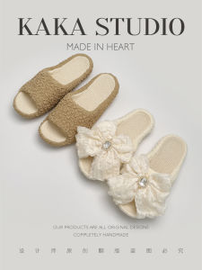 Dép Vải Lanh Nhật Bản Có Nơ Bướm Mùa Xuân Hè Thu Đông Cho Cặp Đôi Đế Mềm Đế Mềm Thoáng Khí Dép Đi Trong Nhà Cho Nam Và Nữ