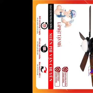 Đèn quạt cổ điển- Quạt trần trang trí - Đèn quạt cánh gỗ Qvifa-73VF236 lắp phòng thờ nhà hàng khách sạn