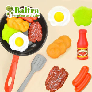 Baltra 8PCS Kitchen Toy Set Imitation Stir-Frying Pan DIY Play House Cooking Toy for Kids