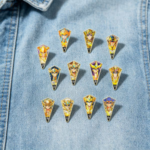 Miniso | Saint Seiya Gold Saint Enamel Pins 12Pcs Set Zodiac Knights Lapel Brooch Badges For Jacket Backpack Anime Fans Collectible Gift