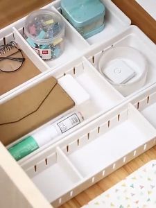 Art Living Kitchen Drawer Organizer White Transparent Drawer Divider Space Saving Tray