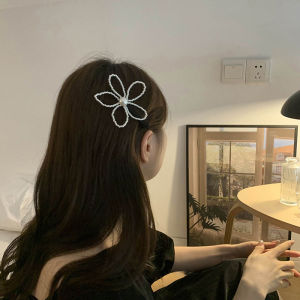 Zhang Yuan Ying Pearl Large Flower Hair Clip Womens Forehead Clip Back of Head Elegant High-End Feeling Side Duckbill Clip