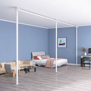 Simple Modern Room Divider Screen Windproof Balcony Curtain Bedroom Privacy Partition Steel Material Easy to Install Transport