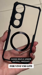 Case VIVO V50 LITE MAGSAFE Beatle Series Bumper Magnetic Armor Fuze Transparan Clear Armor Softcase HP