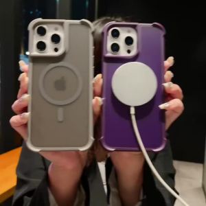 HEXDRAGON Magnetic Luxury Matte Fall prevention Armor Shockproof Case For iPhone 16 15 14 13 12 16 Pro Max Wireless Charge For Magsafe Cover