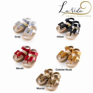 LVD Sandal Anak Perempuan Art BD 02 (Size 22-35) - Empuk dan Nyaman, Harga Terjangkau, Kualitas Terjamin - Hitam, Merah, Cokelat Muda, Mocca, Pink, Cream, Salem, Putih & Fanta