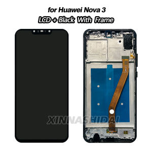 6.3For Huawei Nova 3 LCD Display Touch Screen Frame Battey Cover Housing For huawei nova3 Display Replacement Parts