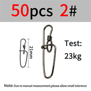 50PCS 0# - 7# Stainless Steel Double Insurance Inside Lock Pin Fishing Quick Snap Ringlock Hard Soft Lure Streamer Fly Connector
