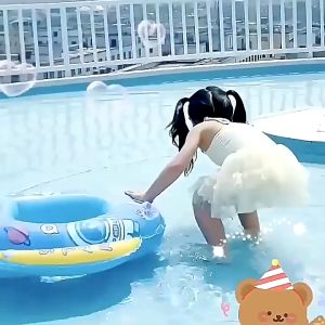 GOOGOO BIRD Airplane Inflatable Swimming Ring Seat Float With Water Gun Thicked PVC Swim Floating Pelampung Kanak-kanak