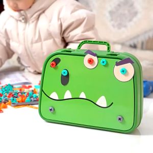 DIY 3D Drill Tool Kit Toy with Electric Drill Tool Screwdriver for Kids Pretend Play Educational Toy