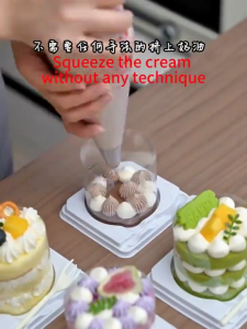 Sparent Packaging Mousse Box with Fork Cake Box Plastic Container For Dessert