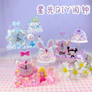 DIY นาฬิกาตั้งโต๊ะแบบติดผนังสำหรับเด็ก ชุดทำนาฬิกาติดผนังแบบติดผนัง ไฟตั้งโต๊ะ ของตกแต่ง ของเล่นเพื่อการศึกษา ของเล่นสำหรับเด็กผู้หญิง