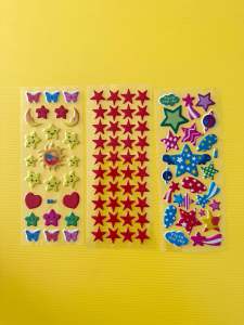 Stars Sticker Set Good Quality [SG Seller] Colorful Sticker Shinny Stars Big Small Star Gold Star Silver Star Red Blue Green Purple Star
