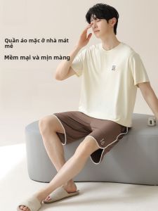 MiiOW | Áo ngủ nam MiiOW mùa hè 2025 Áo sơ mi tay ngắn thoáng khí mát mẻ quần short rộng rãi thoải mái mặc ở nhà ngoài trời