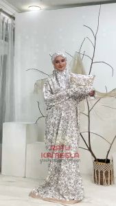 RATU KAMEELA - mukena terusan dewasa premium katun foil gliter renda mewah terbaru