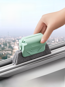 แปรงทำความสะอาดร่องหน้าต่างแบบพิเศษพร้อมผ้าเช็ดจีบ แปรงทำความสะอาดร่องประตูแบบอเนกประสงค์สำหรับใช้ในบ้าน