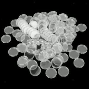 100pcs 28mm Plastic Transparent Coin Cases Storage Capsules For Coin Collecting Storage Capsules Protection Boxes Container