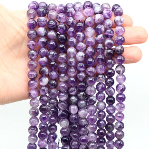 Natural Stone Amethyst Beads 2 3 4 6 8 10mm Round Loose Spacer Crystal Gems Bead for Jewelry Making DIY Bracelet Necklace 15"