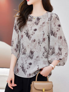 NVSHENJI | Ladies Silk Shirt Summer New Style Printed High End Luxury Light Weight 2025 Seasonal Trendy Hangzhou Mulberry Silk Top