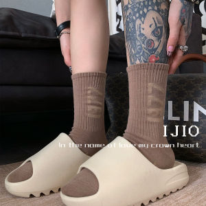 Ijio 1977 Internet Hot Sports Socks Ins Letters Tube Socks Street Basketball Socks Fashion Couple Socks Men and Women