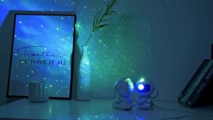 Astronaut Galaxy Projector Night Light Starry Sky Led RGB Lights lamp tidur Room Decoration for Men Christmas Gift Zweicx