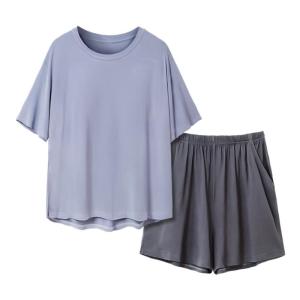 MiiOW | Cat Woman Sleepwear Ice Silk Thin Short Sleeve Long Pants Summer Home Clothes Set For Women Sweet Cute Style Home Leisure Suit