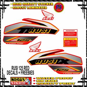 RUSI 15O/125 RED STICKER DECALS W FREEBIES