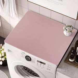 VIKAMA Nordic-Style Washing Machine Dust Cover Pink Simple Tulip Pattern Washing Machine And Dryer Balcony Decoration