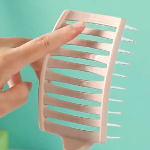 Curved Hollow Styling Hair Comb  Scalp Massage Comb for Wet Fluffy Curly Hair and High-Top Styles