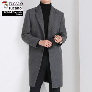 TUCANO | Autumn Winter Wool Coat Mid-long Trendy Notch Collar