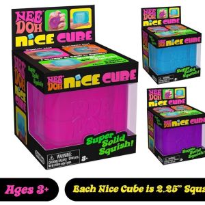 Needoh Nice Cube Antistress Sensoriale Giocattolo per Ansia e Concentrazione Cubo Sensoriale da Scrivania per Adulti e Bambini