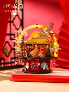 New Palace Rhythm Music Box 3D Handmade Rotating DIY Birthday Gift Chinese Style Musical Box Creative Cultural Gift