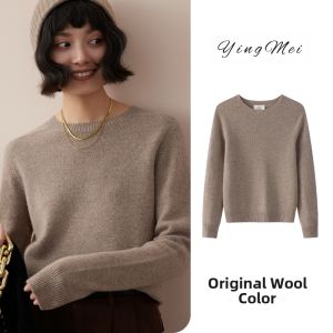 YINGMEI | 100% Pure Wool Sweater Orange Womens Style