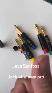 5 BUAH JACK AKAI MONO AWA PRO BLACK / SILVER 5 WARNA JACK MALE AKAI METAL AWA PRO IC ELCO KONEKTOR AUDIO