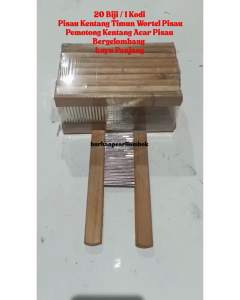 20 Biji Pisau Pemotong Kentang Zigzag Pemotong Timun Wortel Serbaguna Potato Gerigi Kayu Panjang