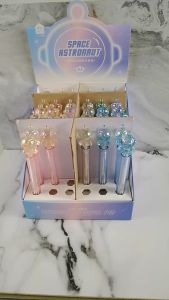 Crystal Pen Diligent Astronot & Karakter Lucu 3D Crystal Mewah Aesthetic