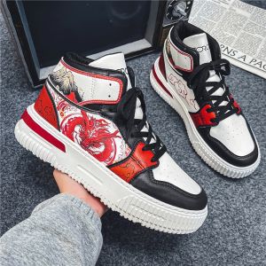 2024 Dragon Year Birth Year Mens Shoes Spring and Autumn Chinese Style Chinese Fad Niche Style Teenagers Athleisure High-Top Board Shoe