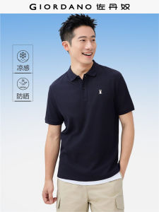 Giordano Ice Oxygen Cool Feeling Polo Shirt Mens Short Sleeve Turn Collar Black Tech Sunscreen Embroidery Owl Design Summer Fashion