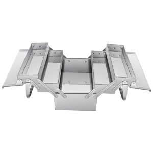 Hộp Đựng Dụng Cụ Thép Không Gỉ Đa Năng Cấp Công Nghiệp Hộp Đựng Dụng Cụ Cầm Tay Gấp Ba Lớp Cho Xe Hơi Hộp Đựng Dụng Cụ Lớn